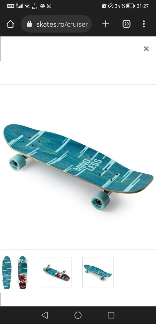 Skateboard Cruiser Mindless Longboards Sunset Green
