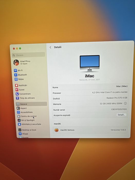 Vand iMac i 7 procesor 4,2 Gh grafica Radeon Pro 575 4 g