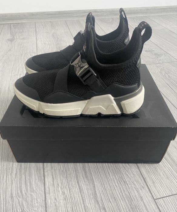 Replay Waverly pantofi sport/ casual, negru/alb, slip-on+catarama