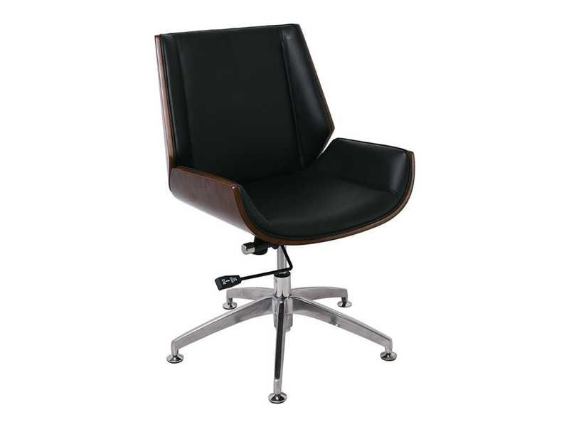 Стол, BF9860V, Черен, Изкуствена кожа, 65х66х90см.