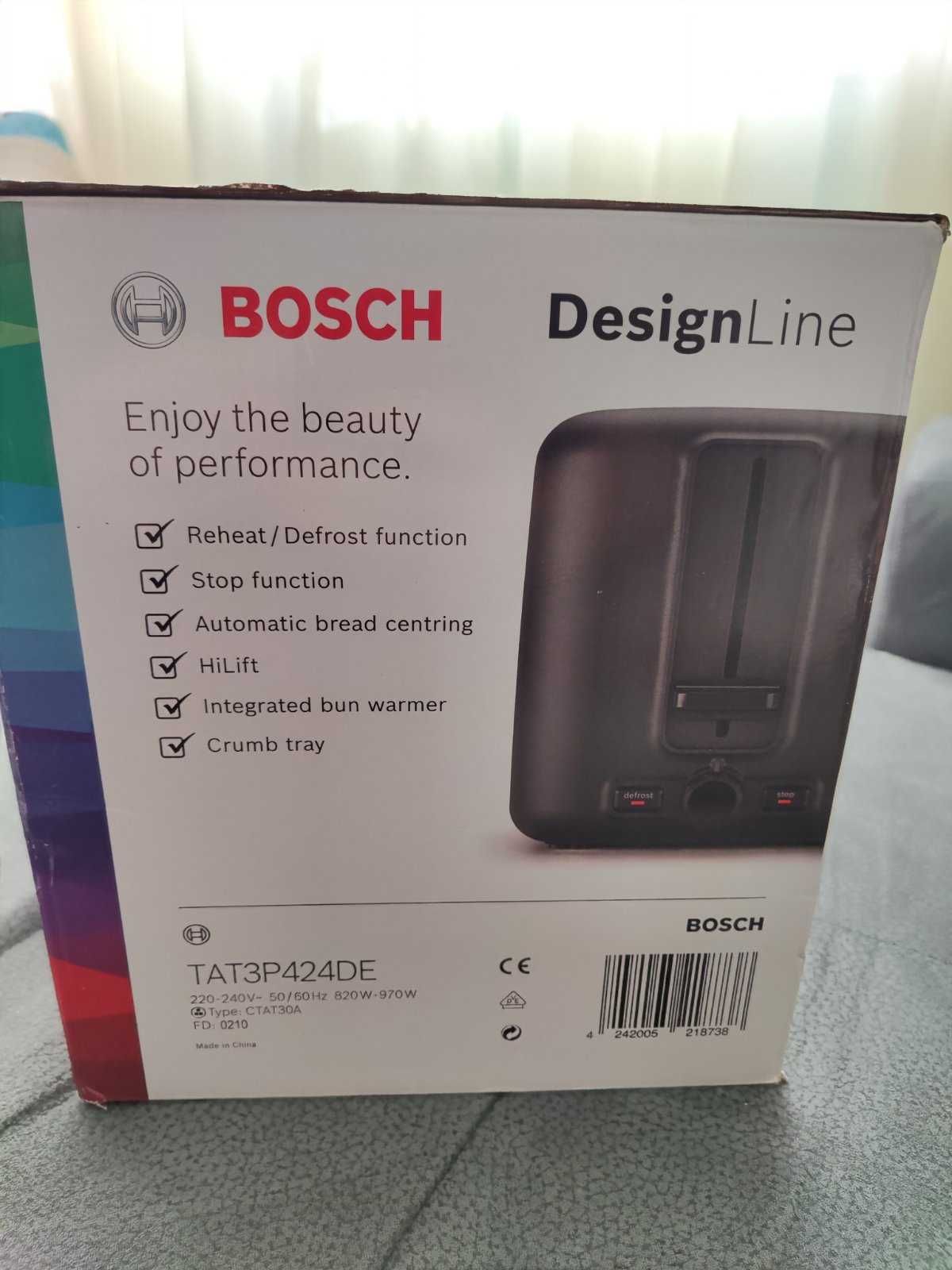 Bosch DesignLine TAT3P424DE тостер, червен