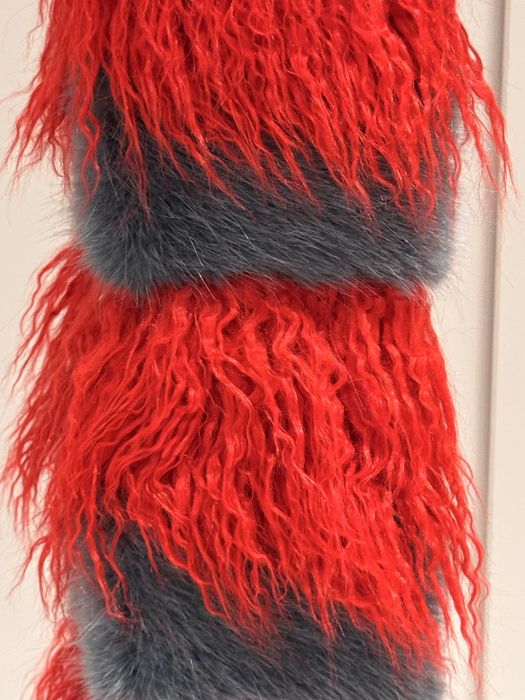 Шал SHRMPS в червено и сиво-синьо