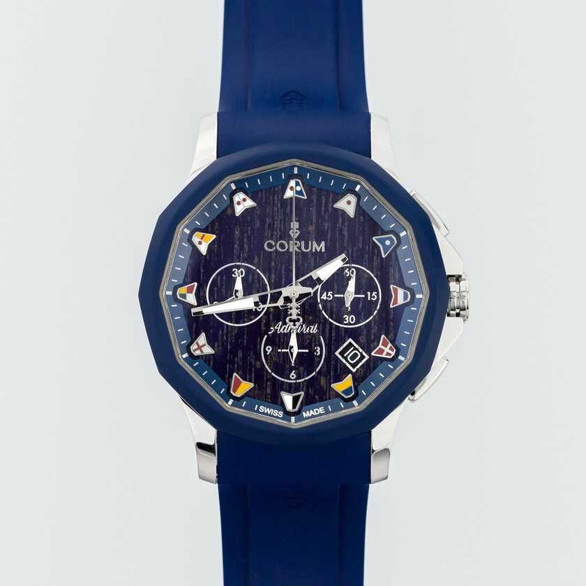 Corum Admiral Legend 42mm Chronograph Blue Wooden dial