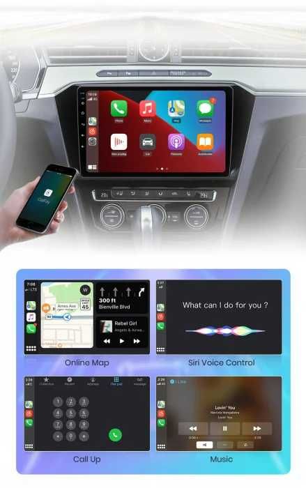 Navigatie Android  VW Passat B8 / Carplay / Android Auto + Camera