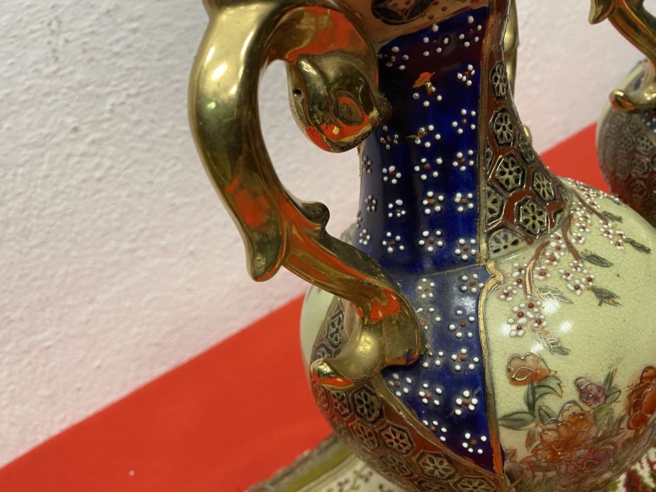 Винтидж колекционерски японски вази Сатсума ръчна украса 1960те