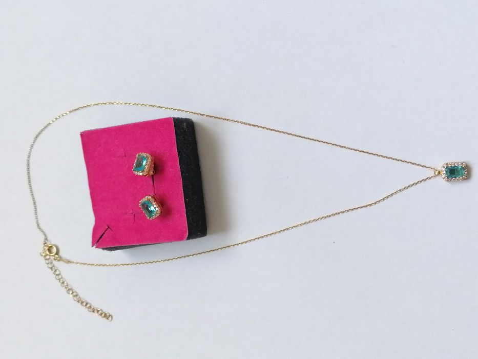 Set din argint lănțișor și Cercei 925