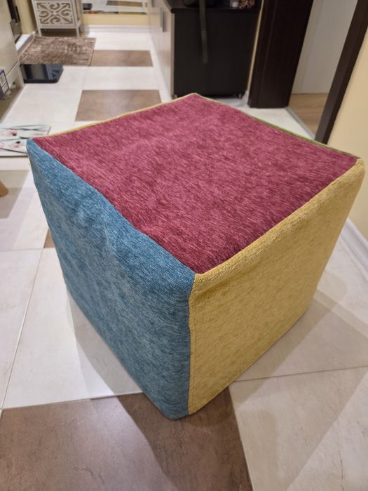 Табуретка/стол/пуф от Еко кожа бял