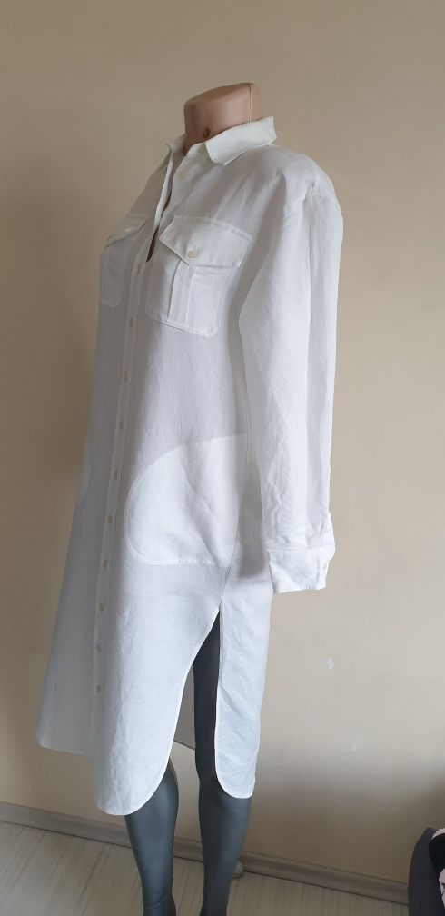 POLO Ralph Lauren Лен Shirtdress Size 0 /S НОВО ОРИГИНАЛ Дамска Ленена