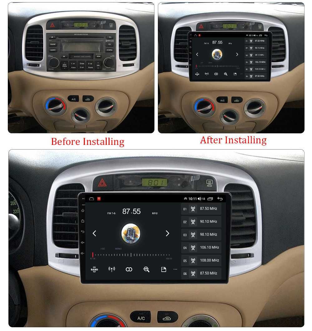 Navigatie cu CARPLAY Hyundai Accent 2006-2012, 2GB/32GB, Android 13
