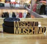 Curele dama Moschino logo metalic auriu, import Italia