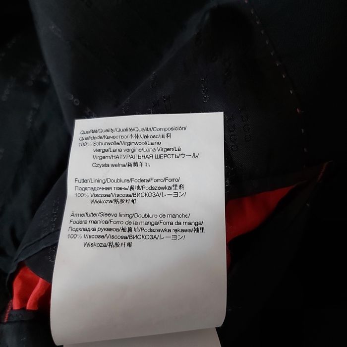 Sacou HUGO BOSS, din lână 100%, negru, mărimea 46