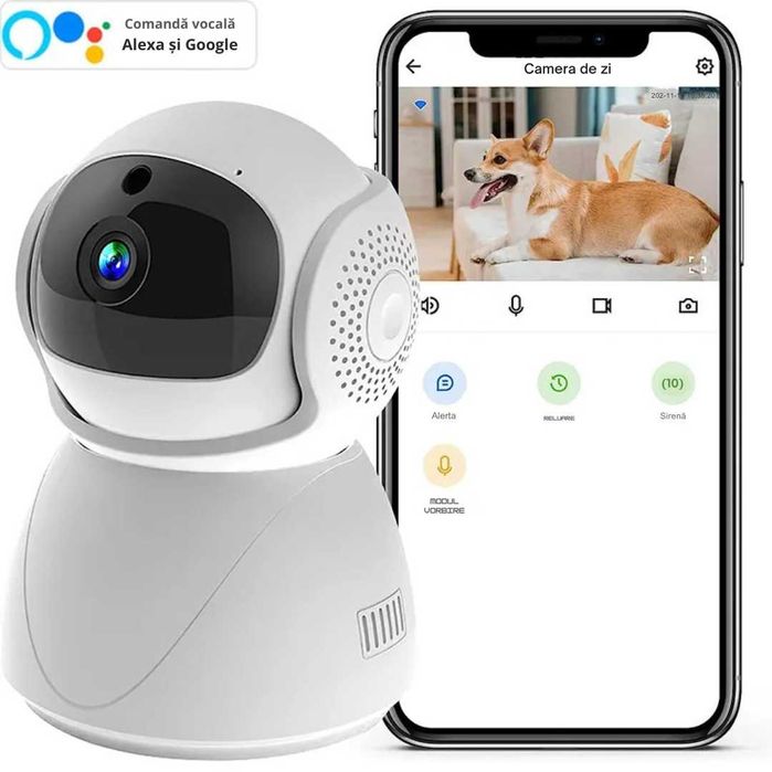 Camera de Supraveghere WiFi EDIMA® 5G,Viziune Nocturna, Detectare Pers