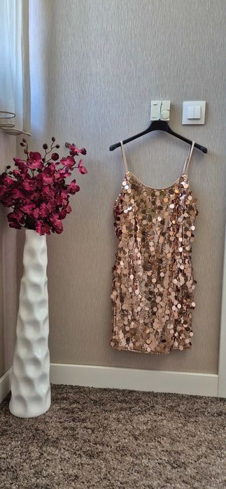 Къса рокля с пайети, размер S-М