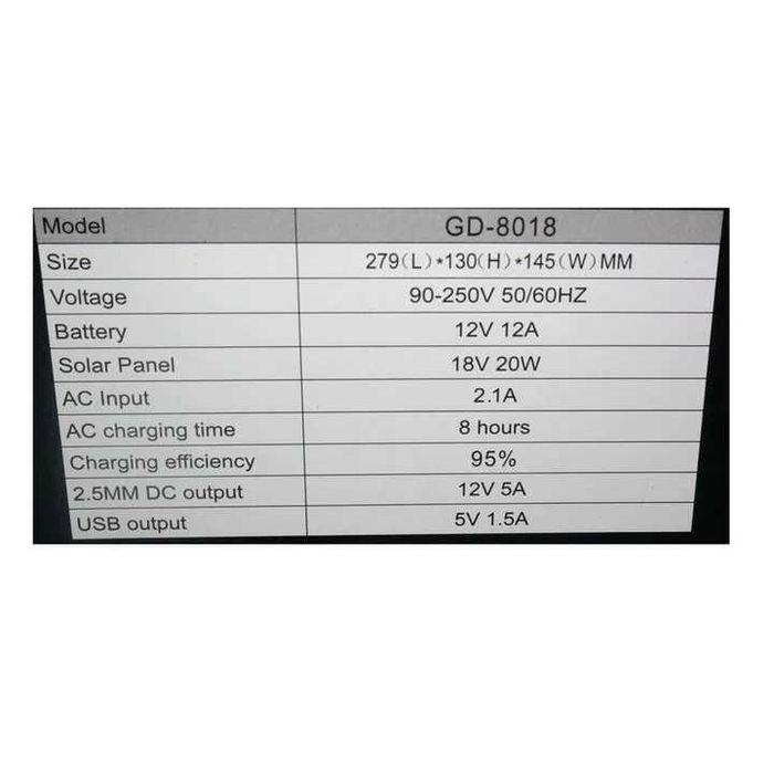 Kit Solar Camping Gd 8018 220v cu 3 Becuri Incarcare cu Panou Solar