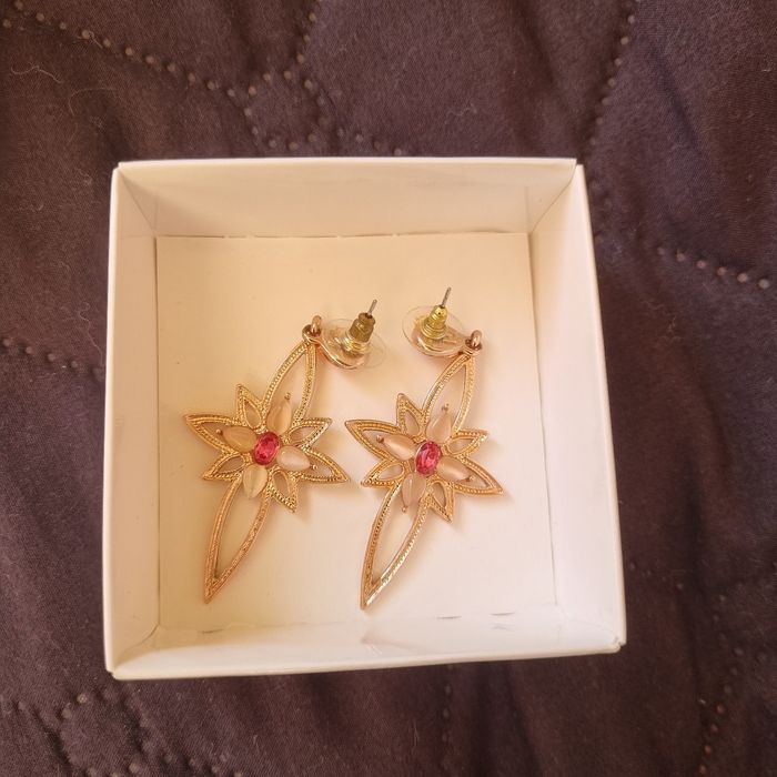 Обеци с розово позлатяване