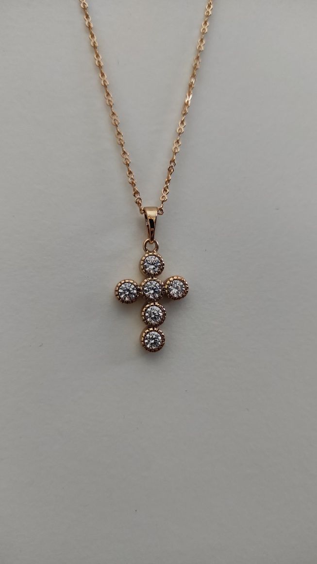 Colier Cruce Rose Gold Plated