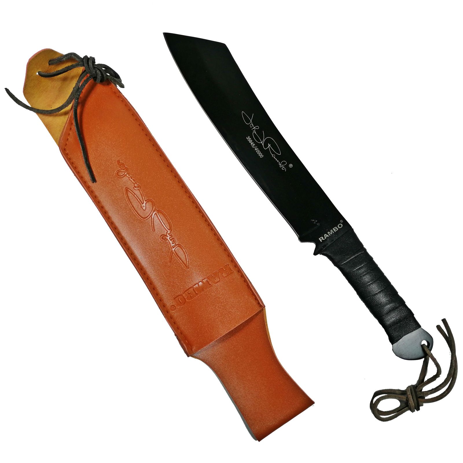 Set Cutit de vanatoare First Blood si Maceta Rambo,Otel, Teaca inclusa