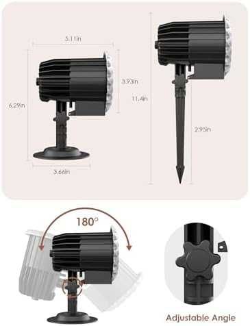 Нов Водоустойчив коледен проектор със снежинки и празнични мотиви двор