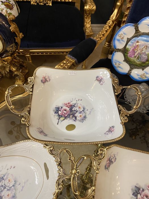 Vas portelan/suport bronz