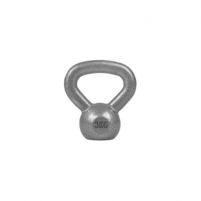 Kettlebell din fier 3 kg Gorilla Sports, gri si negru