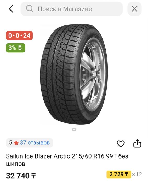 Шины зимние липучка Sailun 215/60/16
