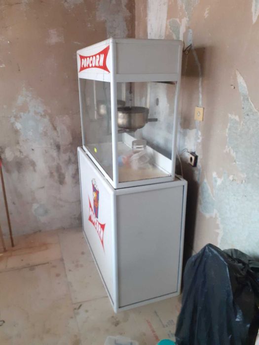 Двойна машина за пуканки на газ. Захранване на 12V и 220V