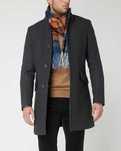 Palton casual elegant 48 M 50 L Mario Conti lana moale gri inchis