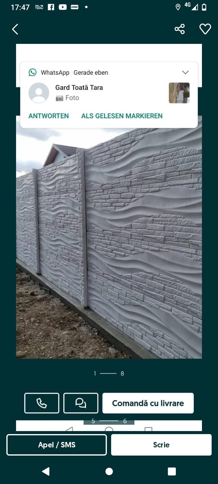 Gard de beton vibrat