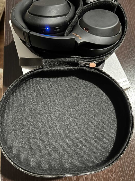Casti Over the Ear Sony WH-1000XM4B, Wireless, BT, NC, Microfon, Negru