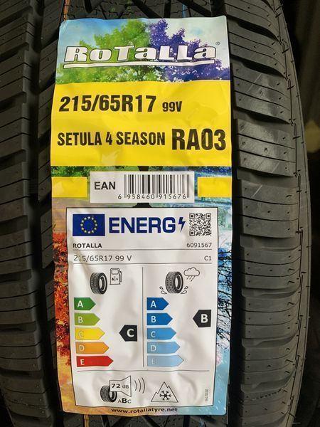 Нови всесезонни гуми ROTALLA SETULA 4 SEASON 215/65R17 99V НОВ DOT