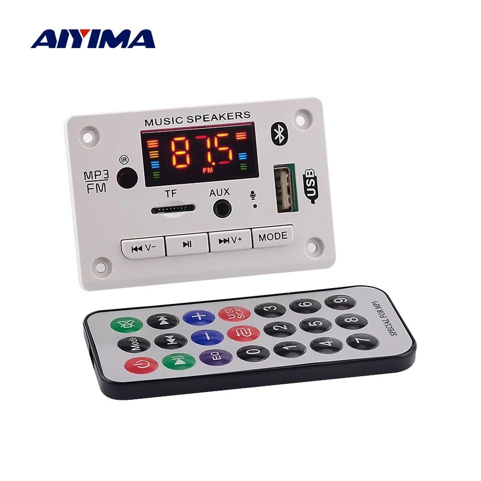 Mp3 плеър модул за вграждане AIYIMA 5V/12V BT 5.0/Sd/USB/Fm/Mic/ AUX