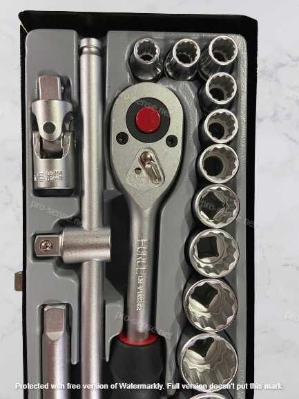 Гедоре 1/2” с 12-стенни вложки 10-32мм 16 части FORCE 4162