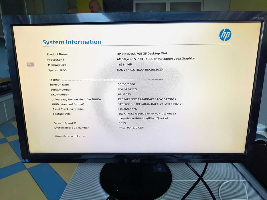 Mini PC-HP EliteDesk 705 G5 DM,AMD Ryzen 5 PRO 3400G ,16GB-DDR4