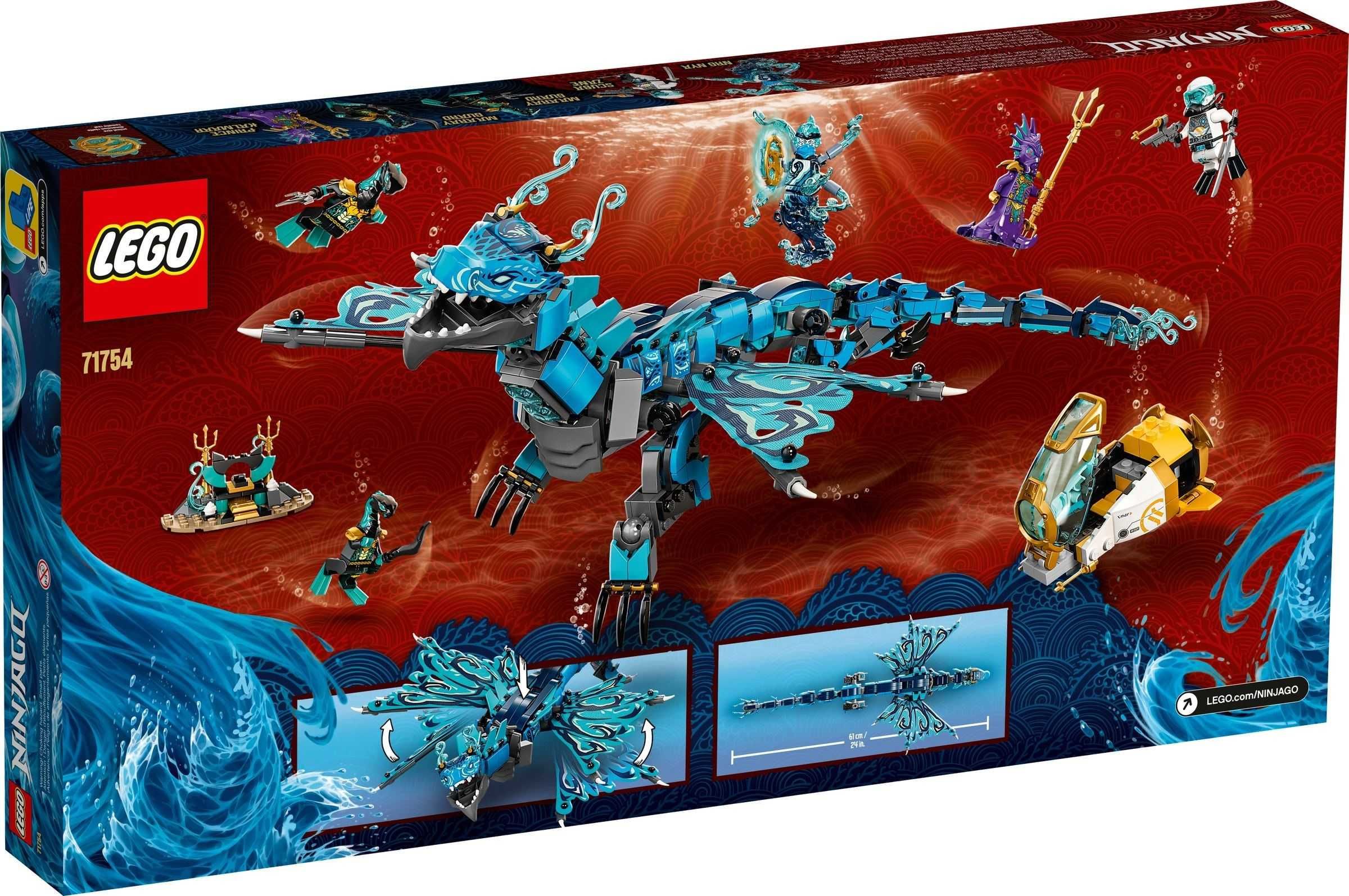 Lego NINJAGO 71754 - Dragon de apa, 737 piese si 5 figurine -NOU