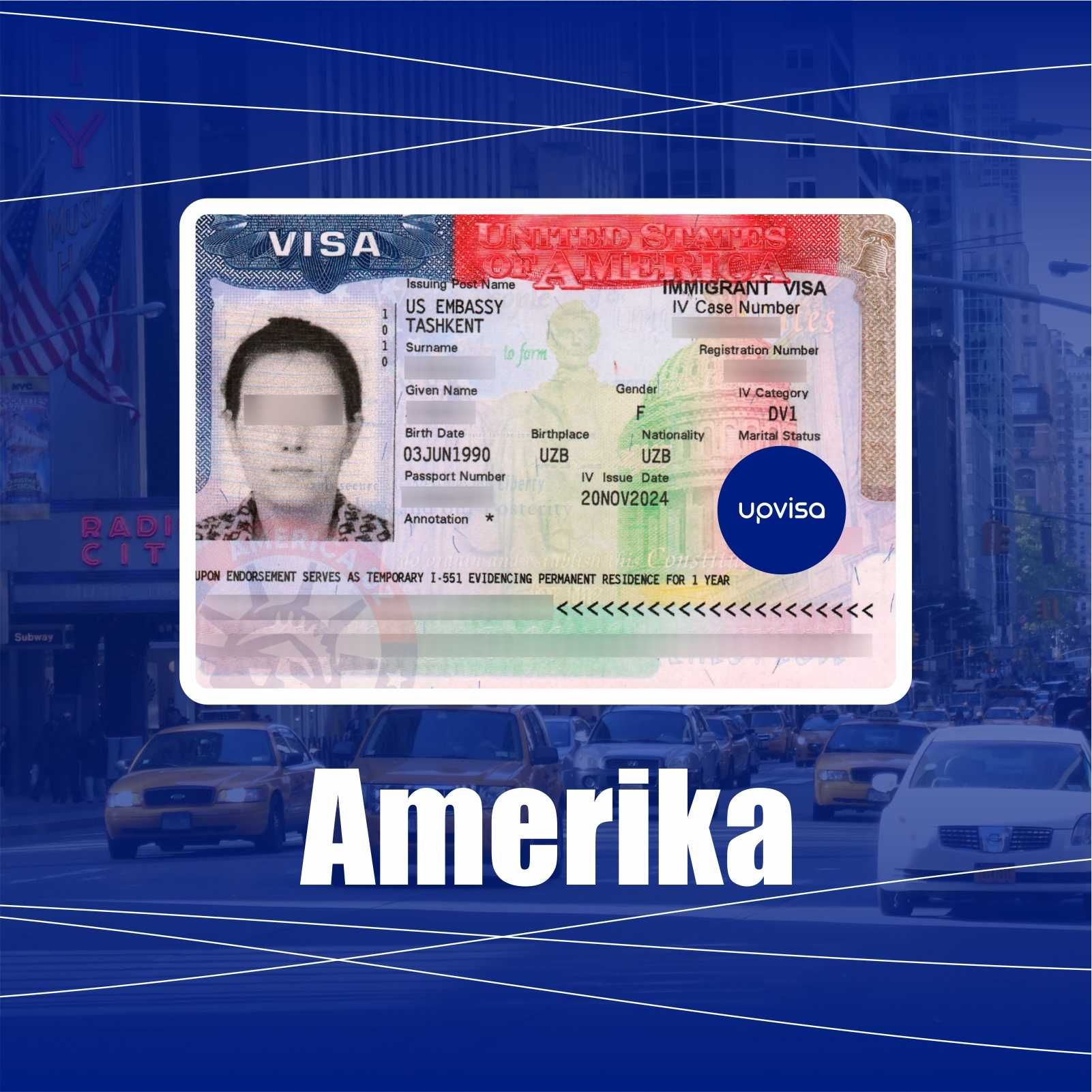 Amerika vizasini qo`lga kiritish