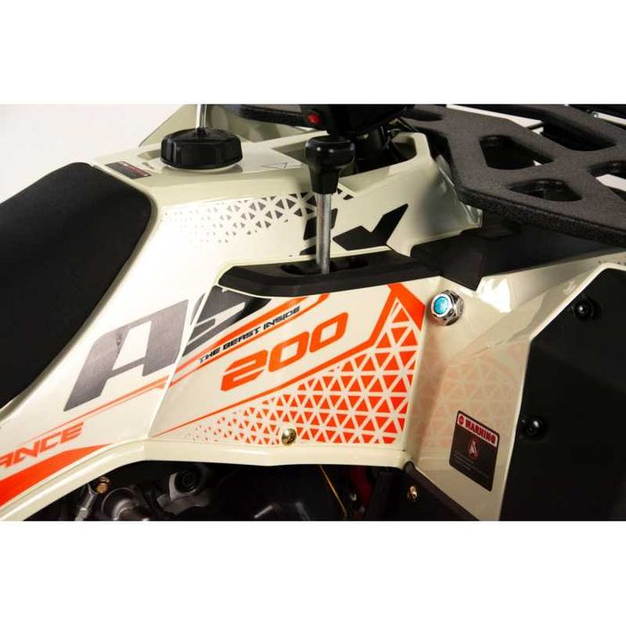 ATV Asix Magnum 200cc, roti 10 inch,inregistrabil T3B,alb/portocaliu