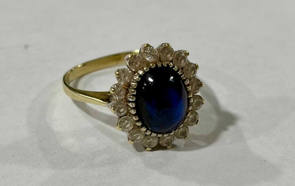 Златен пръстен със син камък 4.16 грама 14карата 585