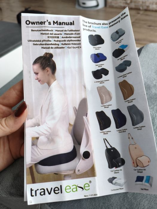 Perna ergonomic din spumă cu memorie pentru scaun – gri