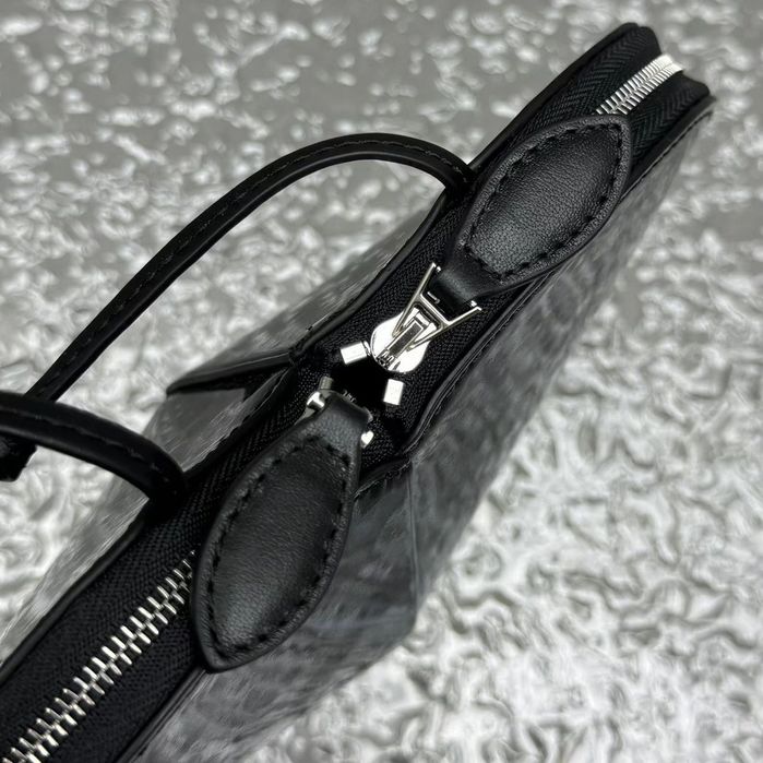 Geanta Alaia 21 cm, negru lac, Premium