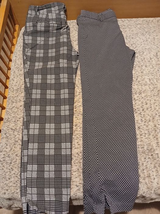 Дамски панталони-каре  и  ромб, сиво черни