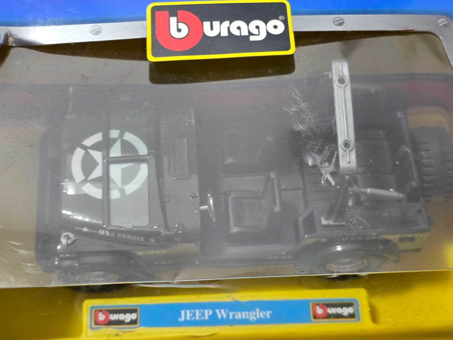 Macheta Auto 1/24 Burago Jeep Wrangler USA Army