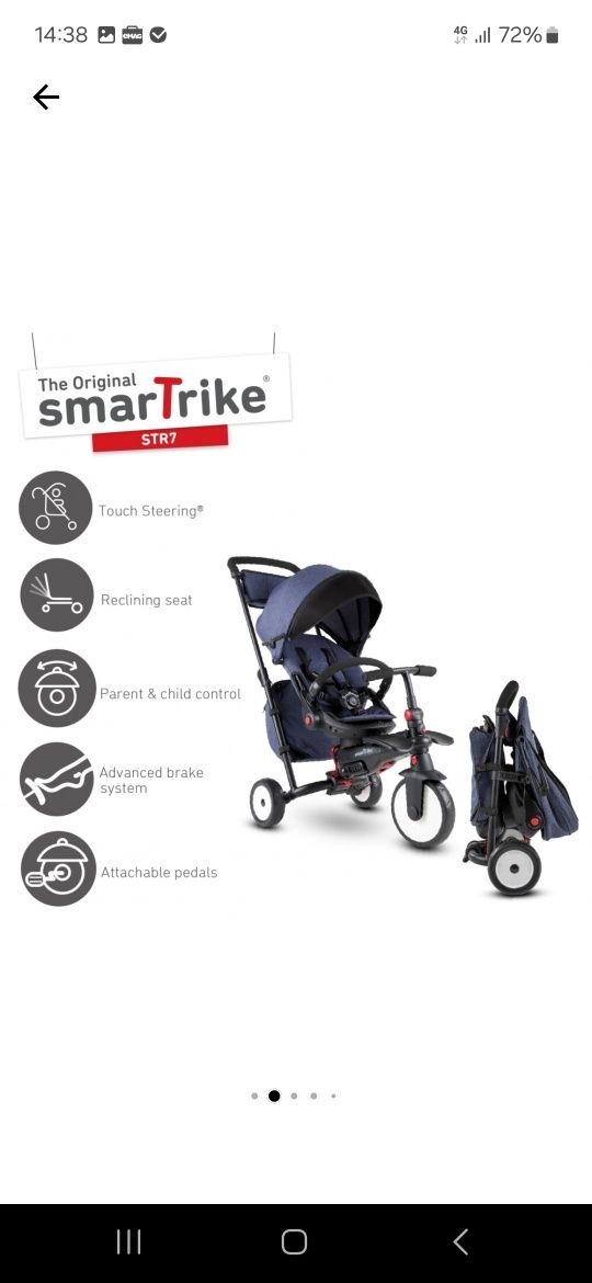 Tricicleta Smart Trike 7in 1 pliabila recomandat de la 6 luni-3 ani,