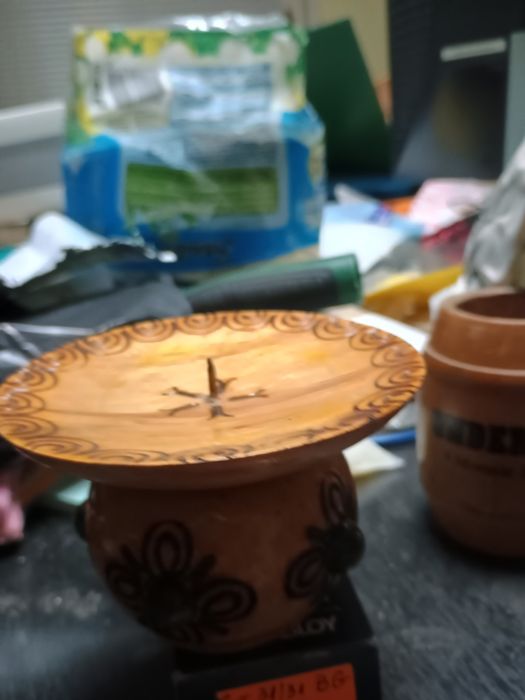 Оригинален свещник ръчна изработка с инкрустации