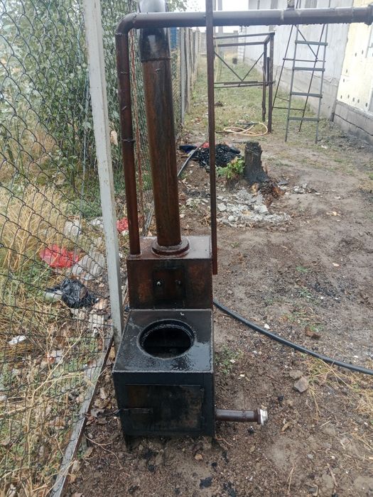 Печка на 150кв на угле на дровах