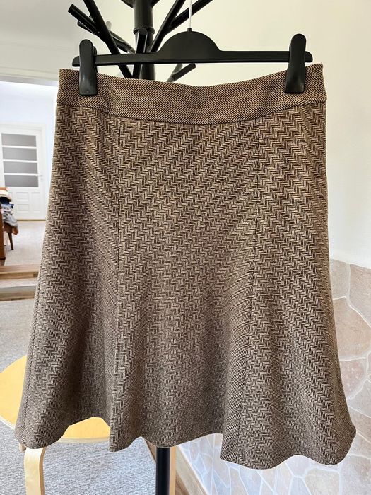 Fusta dama stofa ZARA  nuanțe de maro frumoasă în realitate