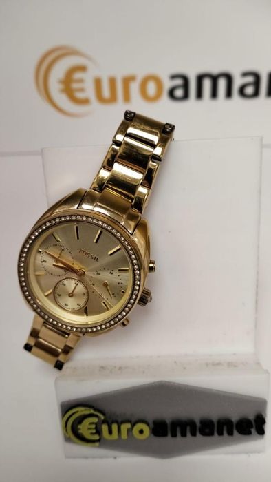 Fossil,ceas cu bratara metalica, Auriu -P-
