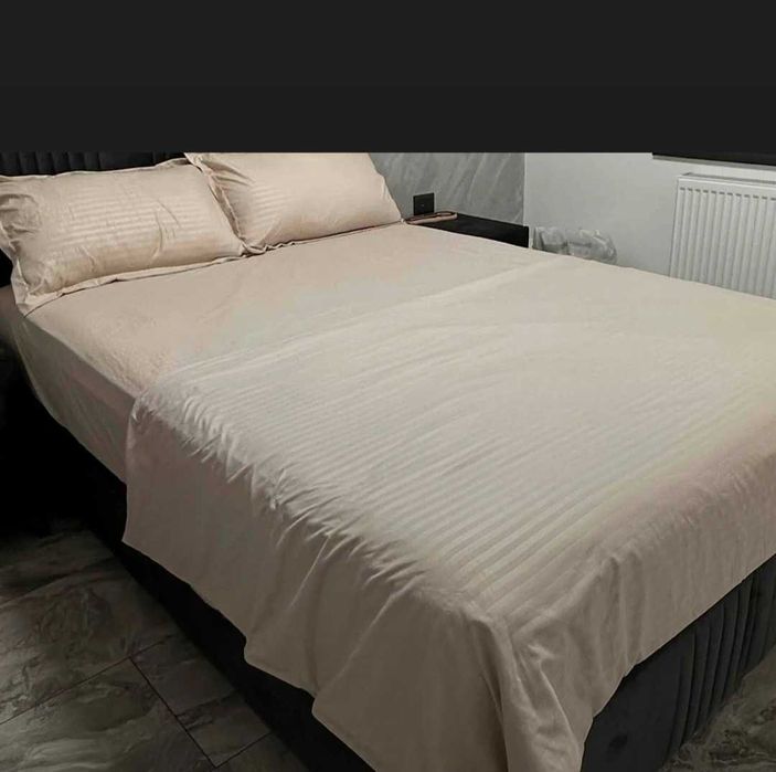 Lenjerie pat dublu damasc, 6 piese