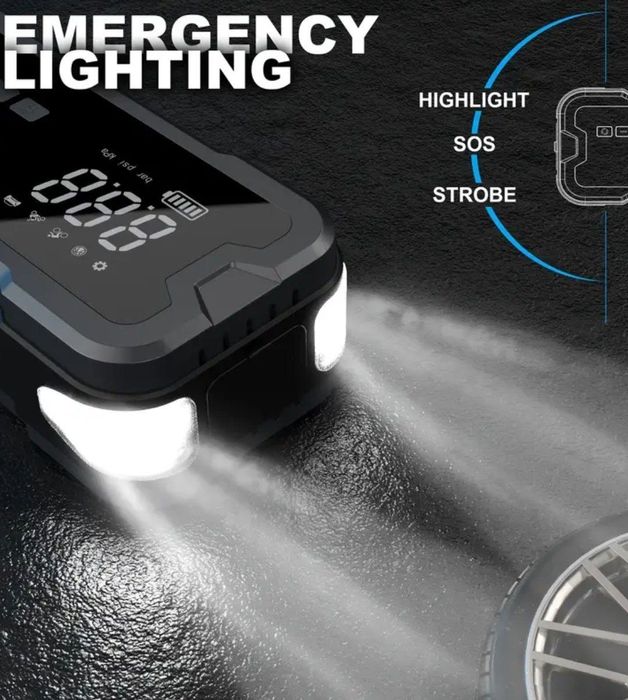 Мощный 24000mAh Пускавой автомобильный стартер с компрессором и USB