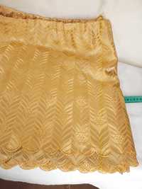 Draperie din satin galben pai cu margine perforata , 9 mx 41 cm