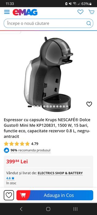 Expresor cu capsule krups